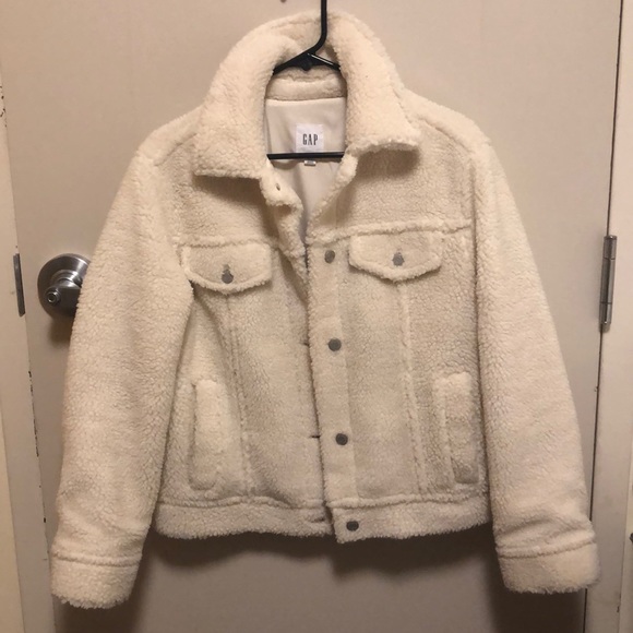 GAP White Sherpa Jacket - Picture 1 of 4